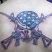 Tattoos - America skull &guns - 64144